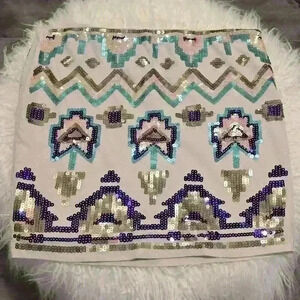 Wet Seal Y2K Sequin Mini Skirt